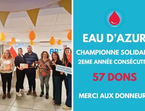 Challenge du don du sang 2025 : Eau d’Azur remporte une nouvelle fois la 1ère place !